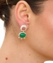 Kiraz Green Stoned Silver Plated Earring