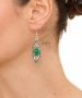Kiraz Green Stoned Silver Plated Earring