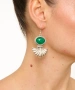 Kiraz Green Stoned Silver Plated Earring