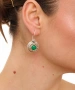 Kiraz Green Stoned Silver Plated Earring