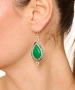 Kiraz Green Stoned Silver Plated Earring