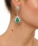 Kiraz Green Stoned Silver Plated Earring