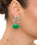 Kiraz Green Stoned Silver Plated Earring
