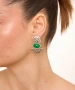 Kiraz Green Stoned Silver Plated Earring
