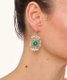 Kiraz Green Stoned Silver Plated Earring