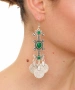 Kiraz Green Stoned Silver Plated Earring