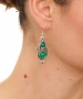 Kiraz Green Stoned Silver Plated Earring