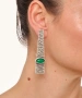 Kiraz Green Stoned Silver Plated Earring