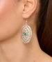 Kiraz Green Stoned Silver Plated Earring