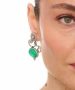 Kiraz Green Stoned Silver Plated Earring