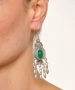 Kiraz Green Stoned Silver Plated Earring