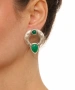 Kiraz Green Stoned Silver Plated Earring