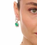 Kiraz Green Stoned Silver Plated Earring