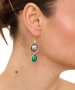 Kiraz Green Stoned Silver Plated Earring