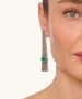 Kiraz Green Stoned Silver Plated Earring