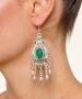 Kiraz Green Stoned Silver Plated Earring