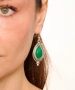 Kiraz Green Stoned Silver Plated Earring