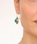 Kiraz Green Stoned Silver Plated Earring