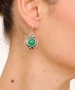 Kiraz Green Stoned Silver Plated Earring
