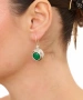 Kiraz Green Stoned Silver Plated Earring