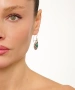Kiraz Green Stoned Silver Plated Earring