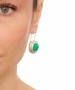 Kiraz Green Stoned Silver Plated Earring