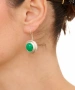 Kiraz Green Stoned Silver Plated Earring