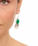 Kiraz Green Stoned Silver Plated Earring