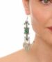 Kiraz Green Stoned Silver Plated Earring