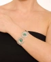 Kiraz Green Stoned Silver Plated Flower Bracelet