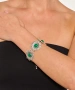 Kiraz Green Stoned Silver Plated Flower Bracelet