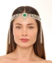 Kiraz Green Stoned Silver Plated Head Accessory