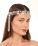 Kiraz Green Stoned Silver Plated Head Accessory