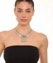 Kiraz Green Stoned Silver Plated Necklace