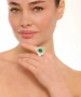 Kiraz Green Stoned Silver Plated Ring