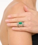 Kiraz Green Stoned Silver Plated Ring