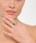 Kiraz Green Stoned Silver Plated Ring