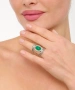 Kiraz Green Stoned Silver Plated Ring