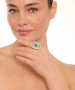 Kiraz Green Stoned Silver Plated Ring