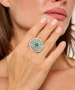 Kiraz Green Stoned Silver Plated Ring