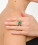 Kiraz Green Stoned Silver Plated Ring