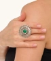 Kiraz Green Stoned Silver Plated Ring
