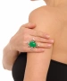 Kiraz Green Stoned Silver Plated Ring