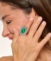 Kiraz Green Stoned Silver Plated Ring