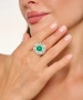 Kiraz Green Stoned Silver Plated Ring