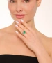 Kiraz Green Stoned Silver Plated Ring
