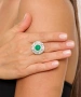 Kiraz Green Stoned Silver Plated Ring