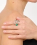 Kiraz Green Stoned Silver Plated Ring