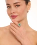 Kiraz Green Stoned Silver Plated Ring