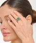 Kiraz Green Stoned Silver Plated Ring